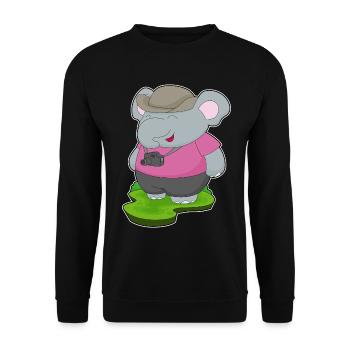 Elephant Photographer Camera - Unisex Sweatshirt - black - Front - Alina (178cm) & Michal (187cm)