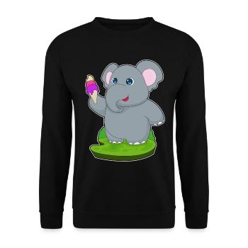 Elefant Waffeleis - Unisex Pullover - Schwarz - Vorne - Alina (178cm) & Michal (187cm)