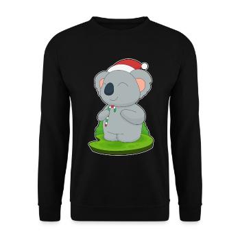 Koala Christmas Candy Cane - Unisex Sweatshirt - black - Front - Alina (178cm) & Michal (187cm)