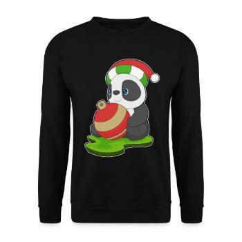 Bal de Noël Panda - Sweat-shirt Unisexe - noir - Devant - Alina (178cm) & Michal (187cm)