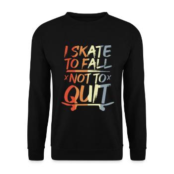 Skate um zu fallen nicht um aufzuhören - Unisex Pullover - Schwarz - Vorne - Alina (178cm) & Michal (187cm)