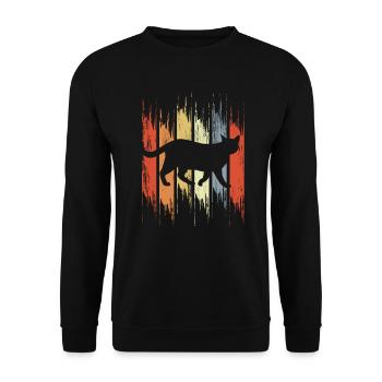 Chat au look vintage - Sweat-shirt Unisexe - noir - Devant - Alina (178cm) & Michal (187cm)