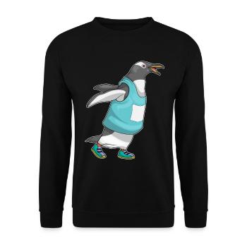 Penguin Jogger Jogging Sport - Unisex Sweatshirt - black - Front - Alina (178cm) & Michal (187cm)