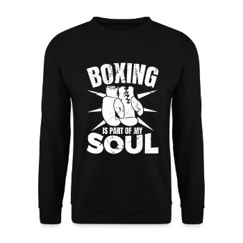 Boxing is part of my soul - Unisex Sweatshirt - black - Front - Alina (178cm) & Michal (187cm)