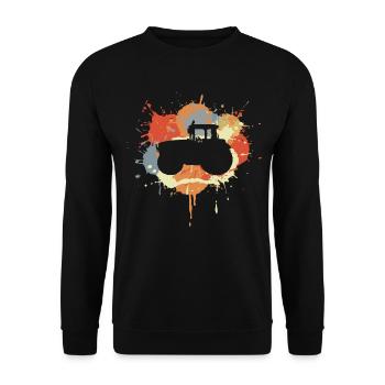 Traktor Graffiti - Unisex Pullover - Schwarz - Vorne - Alina (178cm) & Michal (187cm)