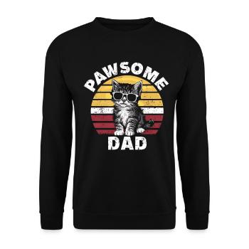 Cat Dad Cat Dad Retro - Unisex Sweatshirt - black - Front - Alina (178cm) & Michal (187cm)