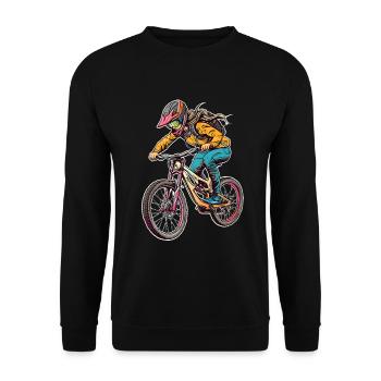 Bicycle Girl - Unisex Sweatshirt - black - Front - Alina (178cm) & Michal (187cm)