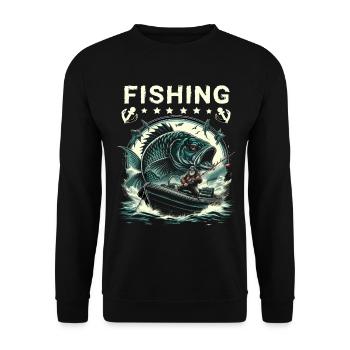 Majestic Carp Vintage Angler - Sweat-shirt Unisexe - noir - Devant - Alina (178cm) & Michal (187cm)