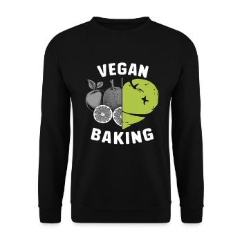 Vegan Baking Heart Fruit Kitchen - Unisex Sweatshirt - black - Front - Alina (178cm) & Michal (187cm)