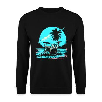 Batterie rétro - Sweat-shirt Unisexe - noir - Devant - Alina (178cm) & Michal (187cm)