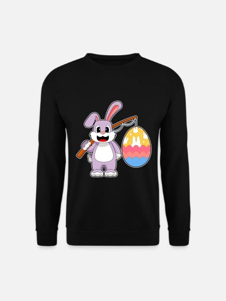 Bunny Easter Fishing - Unisex Sweatshirt - black