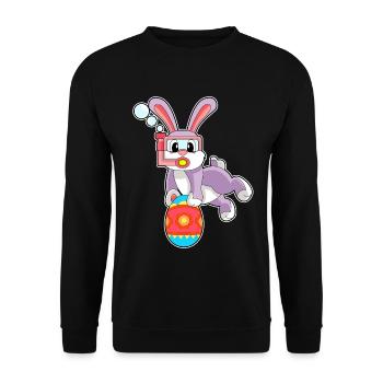 Bunny Easter Diving - Unisex Sweatshirt - black - Front - Alina (178cm) & Michal (187cm)