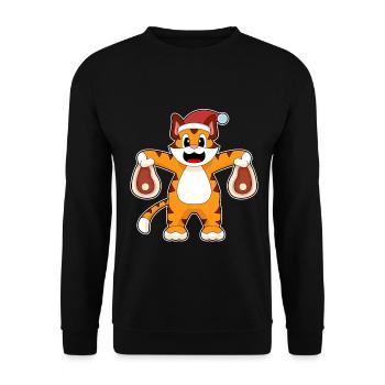 Viande de Noël tigrée - Sweat-shirt Unisexe - noir - Devant - Alina (178cm) & Michal (187cm)