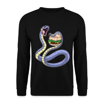 Snake Cheeseburger - Unisex Sweatshirt - black - Front - Alina (178cm) & Michal (187cm)