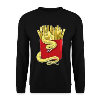Frites serpent - Sweat-shirt Unisexe - noir - Devant - Alina (178cm) & Michal (187cm)