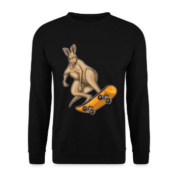 Kangaroo Skater Skateboard Sport - Unisex Sweatshirt - black - Front - Alina (178cm) & Michal (187cm)