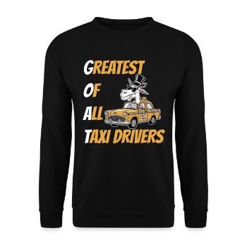 Greatest of All Taxi Drivers Llama goat Fun Cab - Unisex Sweatshirt - black - Front - Alina (178cm) & Michal (187cm)