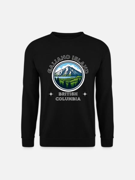 Galiano Island British Columbia Scenic Mountain Fo - Unisex Sweatshirt - black