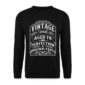 Vintage 1960 Man Myth Legend 62th Birthday shirt - Unisex Sweatshirt - black - Front - Alina (178cm) & Michal (187cm)