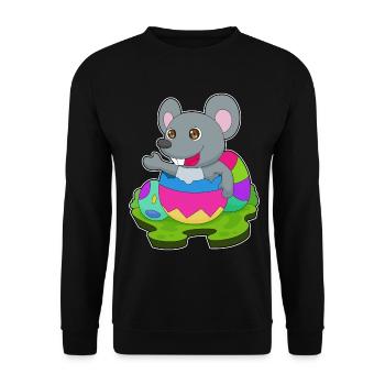 Mouse Easter Easter Eggs - Unisex Sweatshirt - black - Front - Alina (178cm) & Michal (187cm)