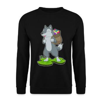 Loup Errant de Pâques - Sweat-shirt Unisexe - noir - Devant - Alina (178cm) & Michal (187cm)