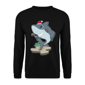 Requin Canne de Noël - Sweat-shirt Unisexe - noir - Devant - Alina (178cm) & Michal (187cm)