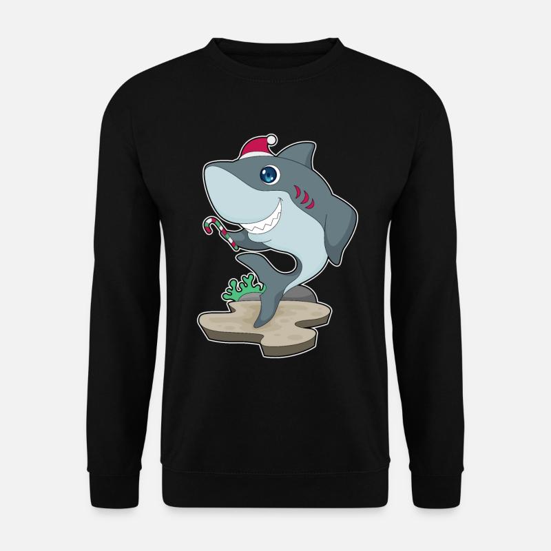 Shark Christmas Candy Cane - Unisex Sweatshirt - black