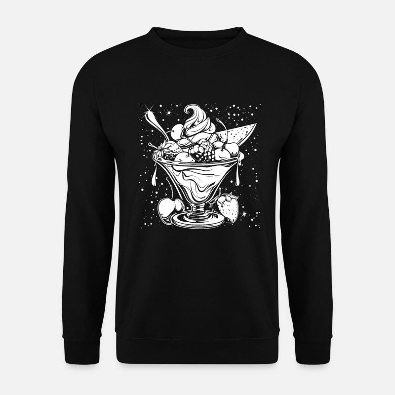Eisbecher Zeichnung - Unisex Pullover - Schwarz