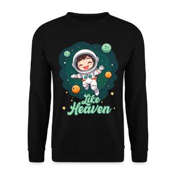Like Heaven - Astronaut - Unisex Pullover - Schwarz - Vorne - Alina (178cm) & Michal (187cm)