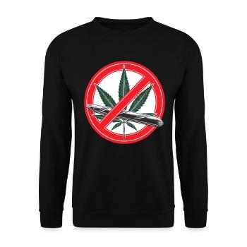 Cannabis Marijuana Prohibition Sign - Unisex Sweatshirt - black - Front - Alina (178cm) & Michal (187cm)