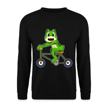 Frosch Fahrrad - Unisex Pullover - Schwarz - Vorne - Alina (178cm) & Michal (187cm)
