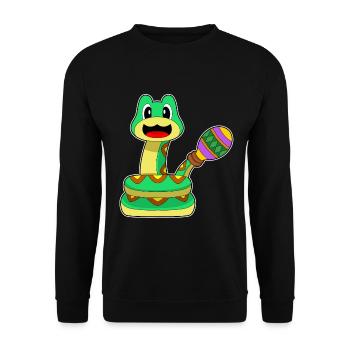 Snake Musician Rattle Music - Unisex Sweatshirt - black - Front - Alina (178cm) & Michal (187cm)