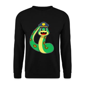 Snake Policeman Police - Unisex Sweatshirt - black - Front - Alina (178cm) & Michal (187cm)