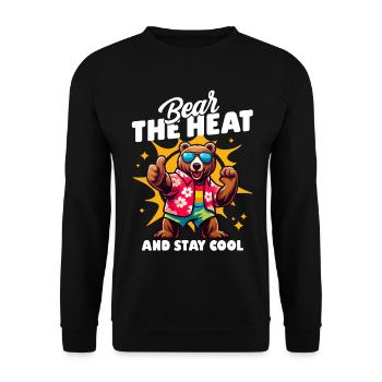 Cool bear with sunglasses and pun saying - Unisex Sweatshirt - black - Front - Alina (178cm) & Michal (187cm)