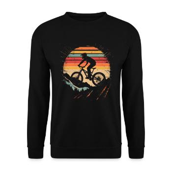 Cycliste Look Vintage - Sweat-shirt Unisexe - noir - Devant - Alina (178cm) & Michal (187cm)