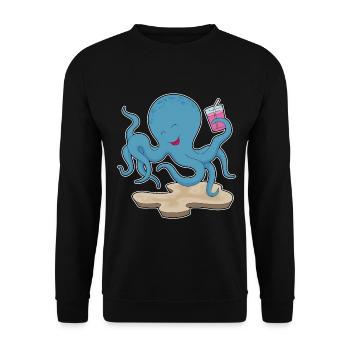 Krake Saft - Unisex Pullover - Schwarz - Vorne - Alina (178cm) & Michal (187cm)