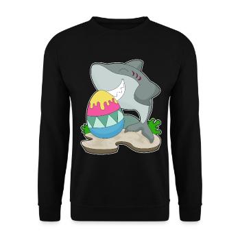 Hai Ostern Osterei - Unisex Pullover - Schwarz - Vorne - Alina (178cm) & Michal (187cm)