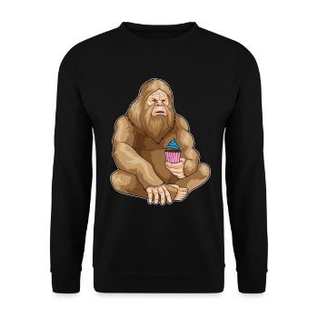 Bigfoot Halloween Cupcake - Unisex Pullover - Schwarz - Vorne - Alina (178cm) & Michal (187cm)