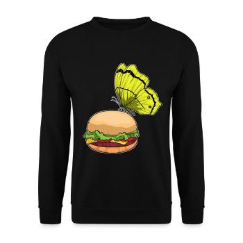 Cheeseburger papillon - Sweat-shirt Unisexe - noir - Devant - Alina (178cm) & Michal (187cm)