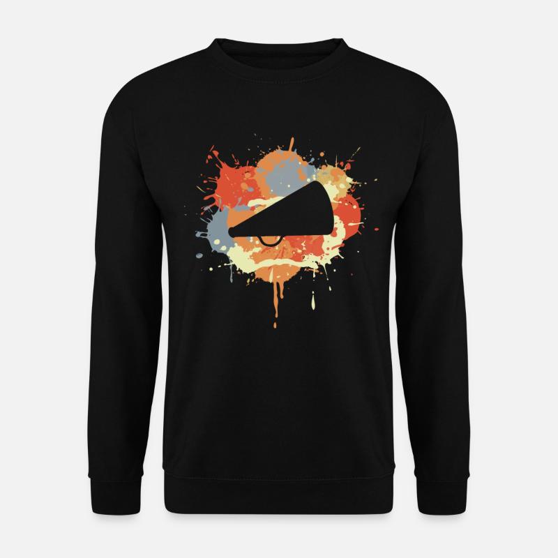 Cheerleader Megaphon Zeichnung - Unisex Pullover - Schwarz