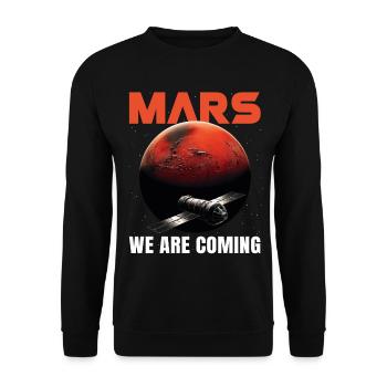 Mars Mission Red Planet Spaceship Space - Unisex Sweatshirt - black - Front - Alina (178cm) & Michal (187cm)