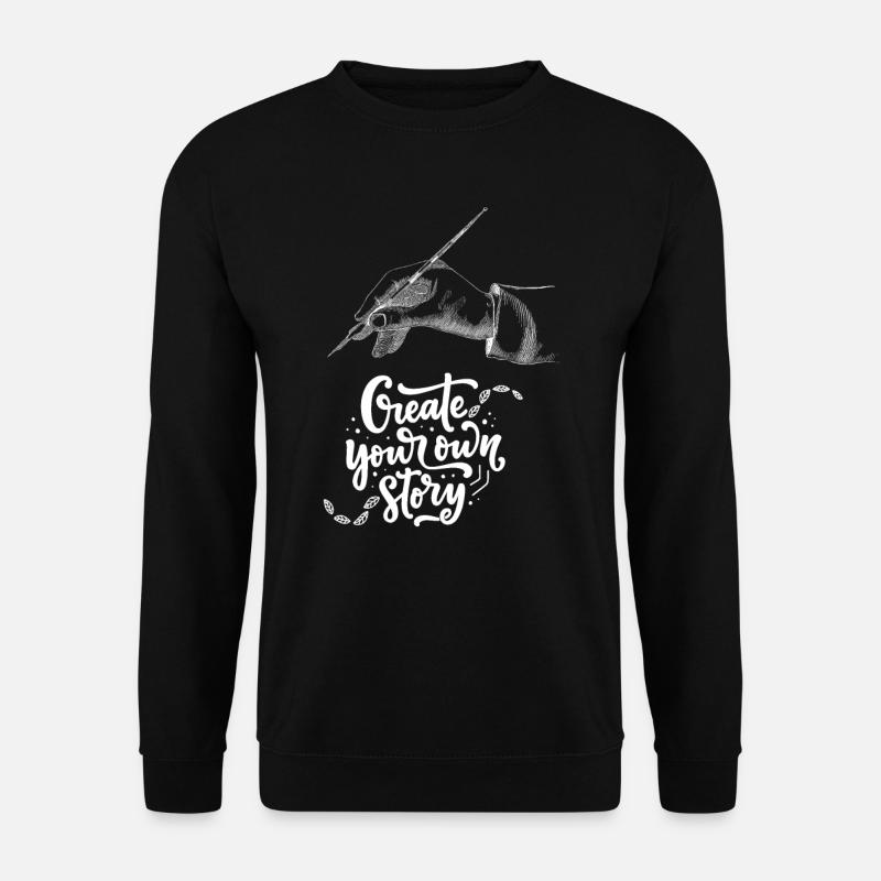 Handillustration mit inspirierender Botschaft - Unisex Pullover - Schwarz