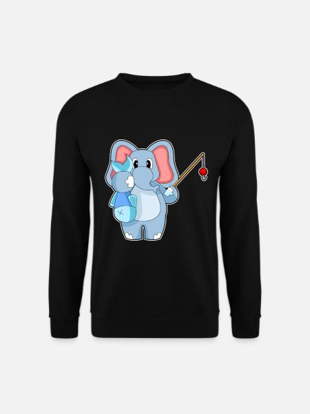 Elephant Angler Fish Fishing - Unisex Sweatshirt - black