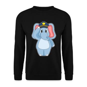 Elephant Policeman Police - Unisex Sweatshirt - black - Front - Alina (178cm) & Michal (187cm)