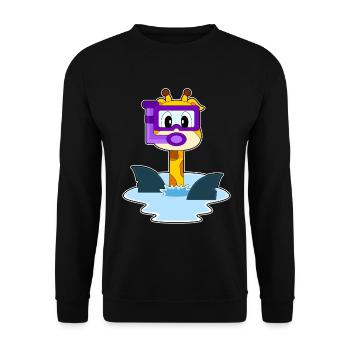 Giraffe Diver Snorkel Diving - Unisex Sweatshirt - black - Front - Alina (178cm) & Michal (187cm)