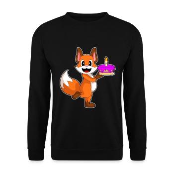 Gâteau d’anniversaire de Fox - Sweat-shirt Unisexe - noir - Devant - Alina (178cm) & Michal (187cm)