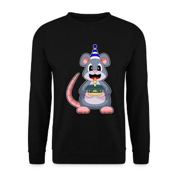 Gâteau d’anniversaire souris - Sweat-shirt Unisexe - noir - Devant - Alina (178cm) & Michal (187cm)