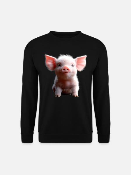 Schwein Hausschwein Schweine Ferkel Schweinchen - Unisex Pullover - Schwarz