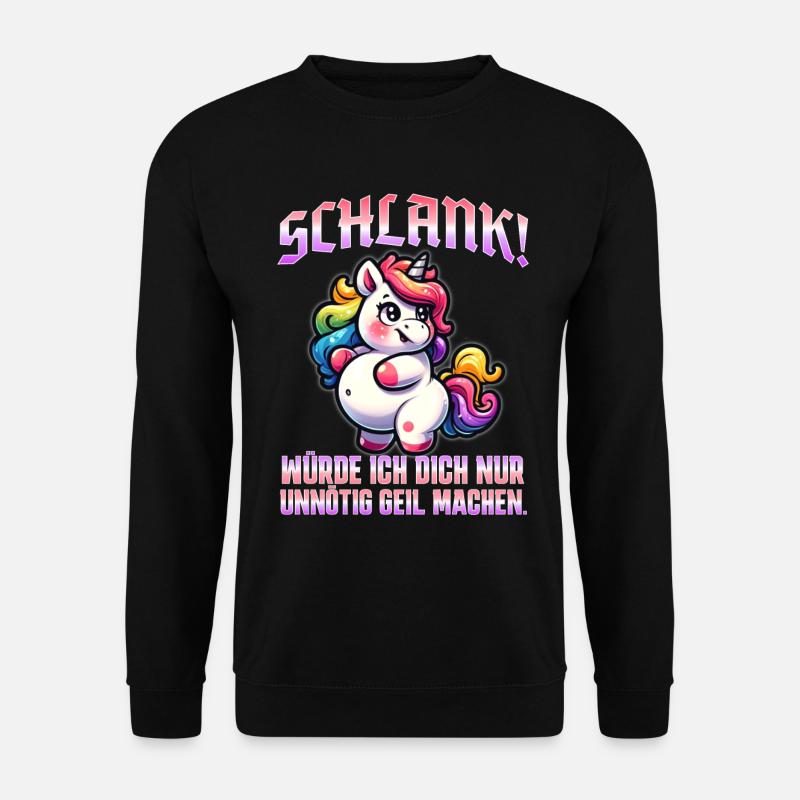 Slim & self-confident: Ironic statement - Unisex Sweatshirt - black