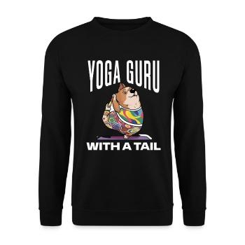 Yoga Bulldog Yoga Guru avec queue drôle de chien - Sweat-shirt Unisexe - noir - Devant - Alina (178cm) & Michal (187cm)